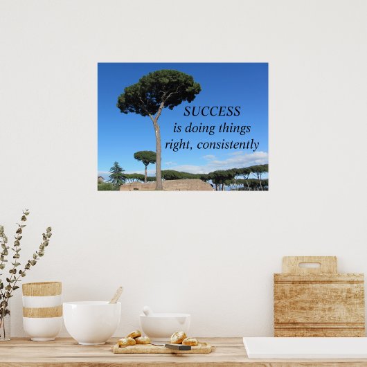 成功メッセやる気を起こさせるージ ポスター (キッチン)