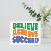 成功信じしたゴール設定のやる気を起こさせる達成 ポストカード (スタンド正面)