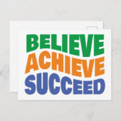 成功信じしたゴール設定のやる気を起こさせる達成 ポストカード (正面/裏面)