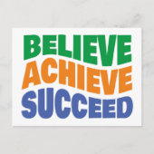 成功信じしたゴール設定のやる気を起こさせる達成 ポストカード (正面)