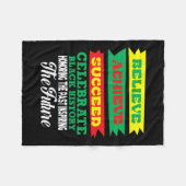 成功信じを収め祝る黒史のMo フリースブランケット (正面(横))