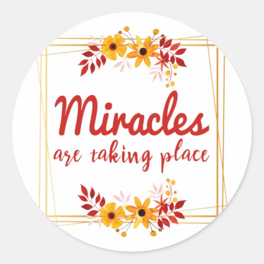 成功前向きと自己愛のためのことわざを生きる ラウンドシール (正面)