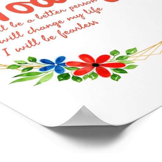 成功前向きに向けた良い引用文 ポスター (角)