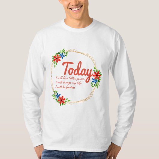 成功前向きに向けた良い引用文 Tシャツ (正面)