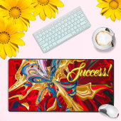 成功動機インスピレーション液化抽象芸術 デスクマット