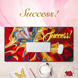 成功動機インスピレーション液化抽象芸術 デスクマット