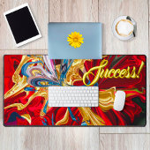 成功動機インスピレーション液化抽象芸術 デスクマット