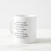 成功及び幸福の引用文のコーヒー・マグのコップ コーヒーマグカップ (正面左)