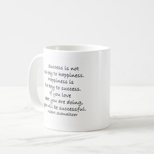 成功及び幸福の引用文のコーヒー・マグのコップ コーヒーマグカップ (正面左)