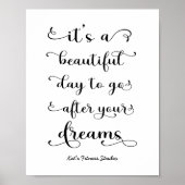 成功引用文日々のモチベーション白黒 ポスター (正面)