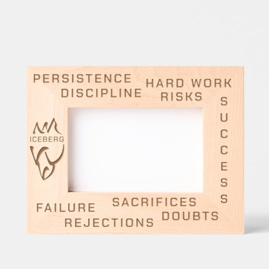 成功感動的と失敗アイスバーグアート レーザー彫刻フレーム (正面)