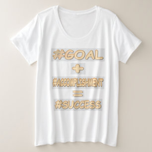 「成功方程式」かわいいデザイン。買今 プラスサイズTシャツ