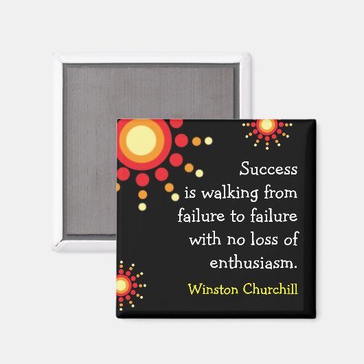 成功見積やる気を起こさせる黒磁石 マグネット (正面/裏面)