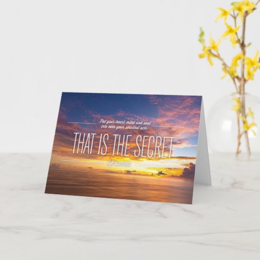 成功-やる気を起こさせるな引用文の秘密 カード (黄色い花)