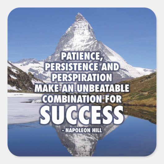 成功 – やる気を起こさせる スクエアシール (正面)