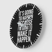 成功、ジム、ハッスル、グラインド ラージ壁時計 (傾斜)