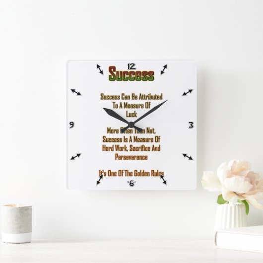 成功 スクエア壁時計 (ホーム)