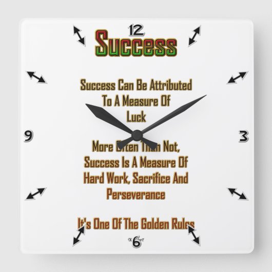 成功 スクエア壁時計 (正面)