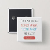 成功、態度、ゴールやる気を起こさせるライフ引用文 缶バッジ (正面&裏面)