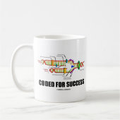 成功(DNAの写し)のためにコードされる コーヒーマグカップ (左)