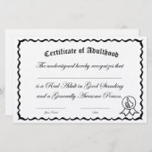 成年期の証明書 便箋 (正面/裏面)