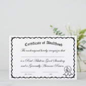 成年期の証明書 便箋 (スタンド正面)