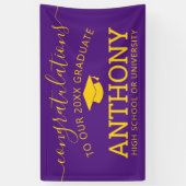 成果大学院パープル金ゴールドバーチャル卒業 横断幕 (縦)