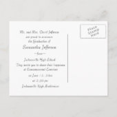 成果赤卒業招待状はがき インビテーションポストカード (裏面)