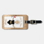 成熟おもしろい茶色の女性マンガクルーズ熱帯 ラゲッジタグ (正面横)