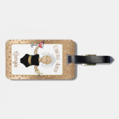 成熟おもしろい茶色の女性マンガクルーズ熱帯 ラゲッジタグ (裏面横)