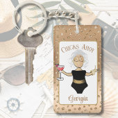 成熟したおもしろい民族女性マンガクルーズ熱帯 キーホルダー