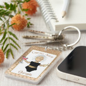 成熟したおもしろい民族女性マンガクルーズ熱帯 キーホルダー (正面右)