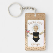 成熟したおもしろい民族女性マンガクルーズ熱帯 キーホルダー (正面)