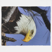 成熟したオスのハゲのイーグル接頭ショット フリースブランケット (正面(横))