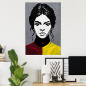 成熟した女の子、ダブルカラーフレーム ポスター (ホームオフィス)