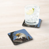 成熟した禿げたイーグルの頭をクローズアップ コースター (右側)