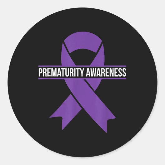 成熟前認識度月紫リボン ラウンドシール (正面)