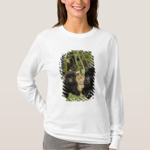 成獣と幼児のマウンテンゴリラ Tシャツ