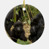 成獣と幼獣のマウンテンゴリラ セラミックオーナメント (裏面)