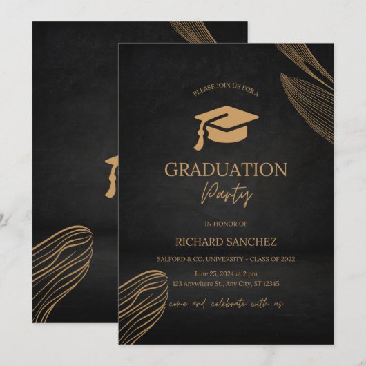 成祝功：卒業式に参加 案内状 (正面/裏面)