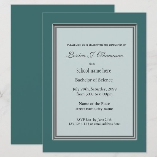 成績優秀卒業発表 招待状 (正面/裏面)