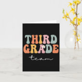 成績管理チームレトロGroovyヴィンテージ学校の初日 カード (黄色い花)