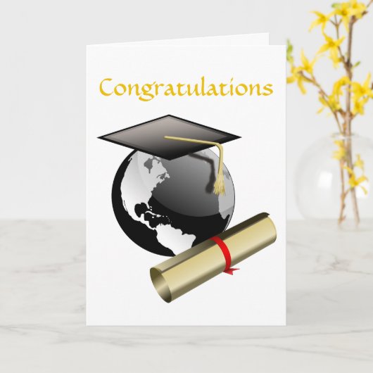 成績証明書の作成おめでとうございます カード (黄色い花)