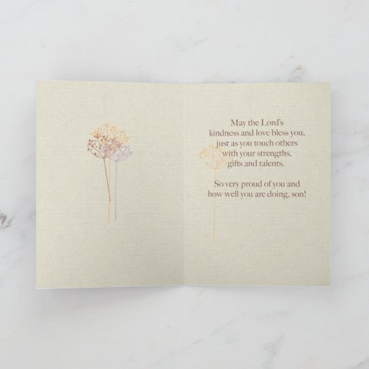 成虫誇りを持った野花の宗教恵み カード (内部)