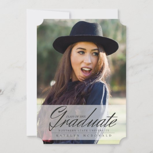 成長した及びEleganの卒業生、卒業の発表 招待状 (正面)