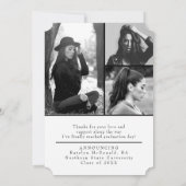 成長した及びEleganの卒業生、卒業の発表 招待状 (裏面)