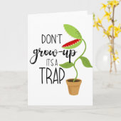成長しないで、罠よ ヴィーナス・フライツラップ 笑 カード (黄色い花)