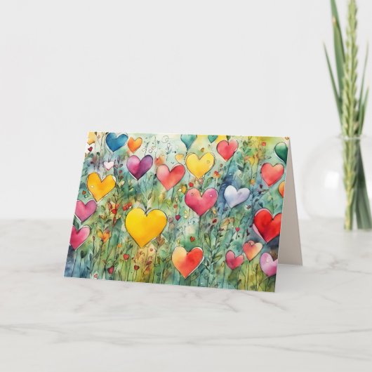 成長するハートすべて大事な行事/カー空白のド サンキューカード (正面)