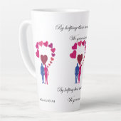 成長するハートとラブラテマグカップ カフェラテマグ (左アングル)