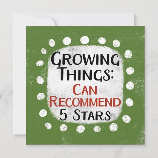 成長するモノ園芸レビューのグリーティングカード カード (正面)